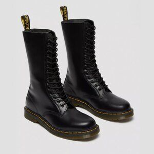 Dr. Martens 1914 Smooth Leather Tall Work Combat Mid-Calf Boots | M 11/W 12